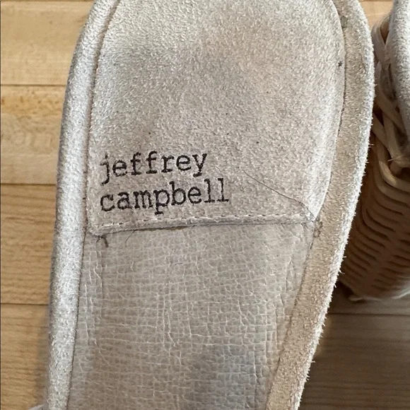 Jeffrey Campbell Magda Wicker Wedge Heel Taupe Sz 8 New - Picture 2 of 8